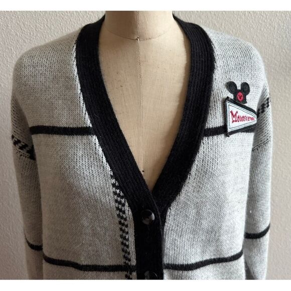Disney Mickey Mouse Club Grayscale Collection Cardigan Sweater sz Medium EUC - Picture 3 of 7